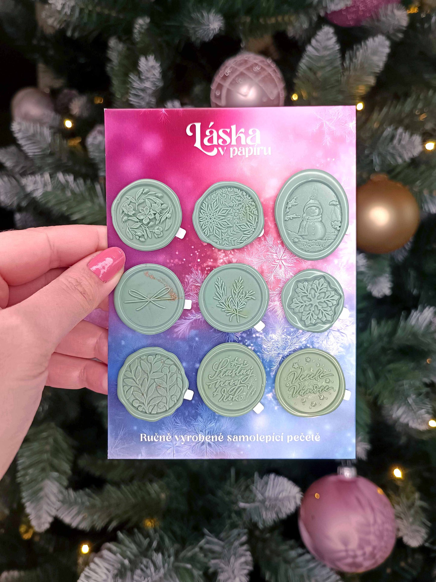Vánoční samolepicí voskové pečetě