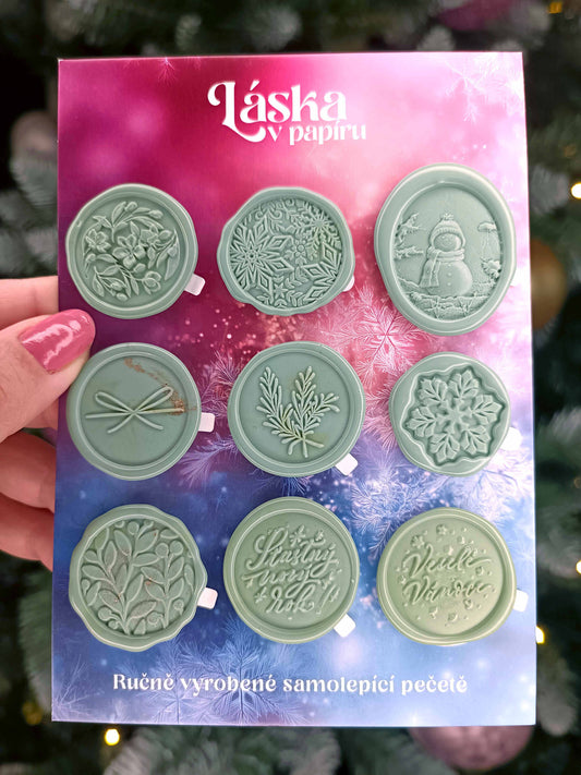 Vánoční samolepicí voskové pečetě
