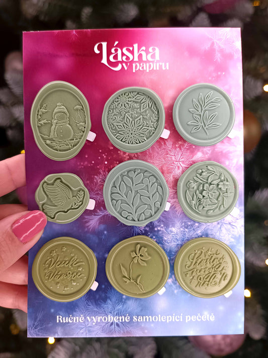 Vánoční samolepicí voskové pečetě