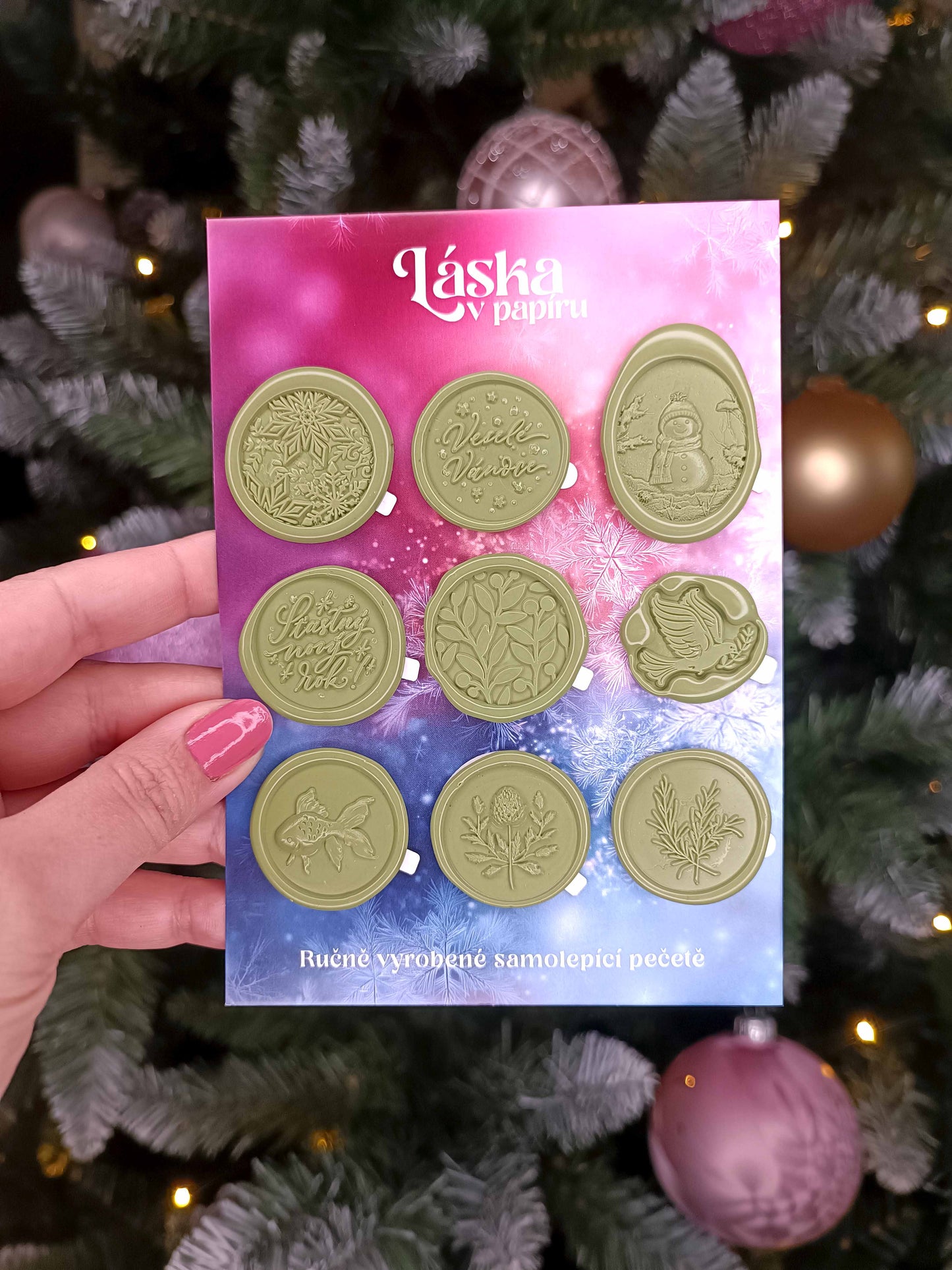 Vánoční samolepicí voskové pečetě