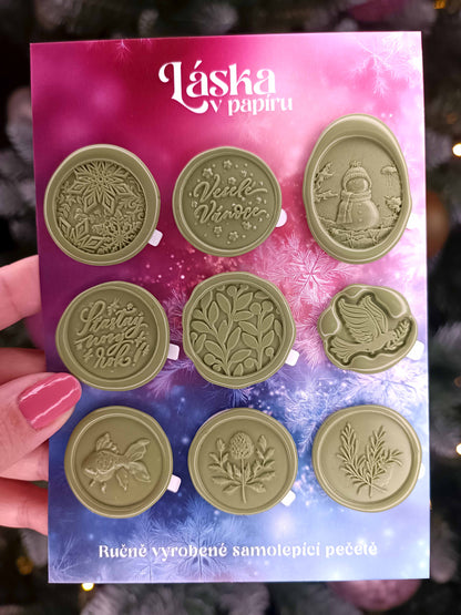 Vánoční samolepicí voskové pečetě
