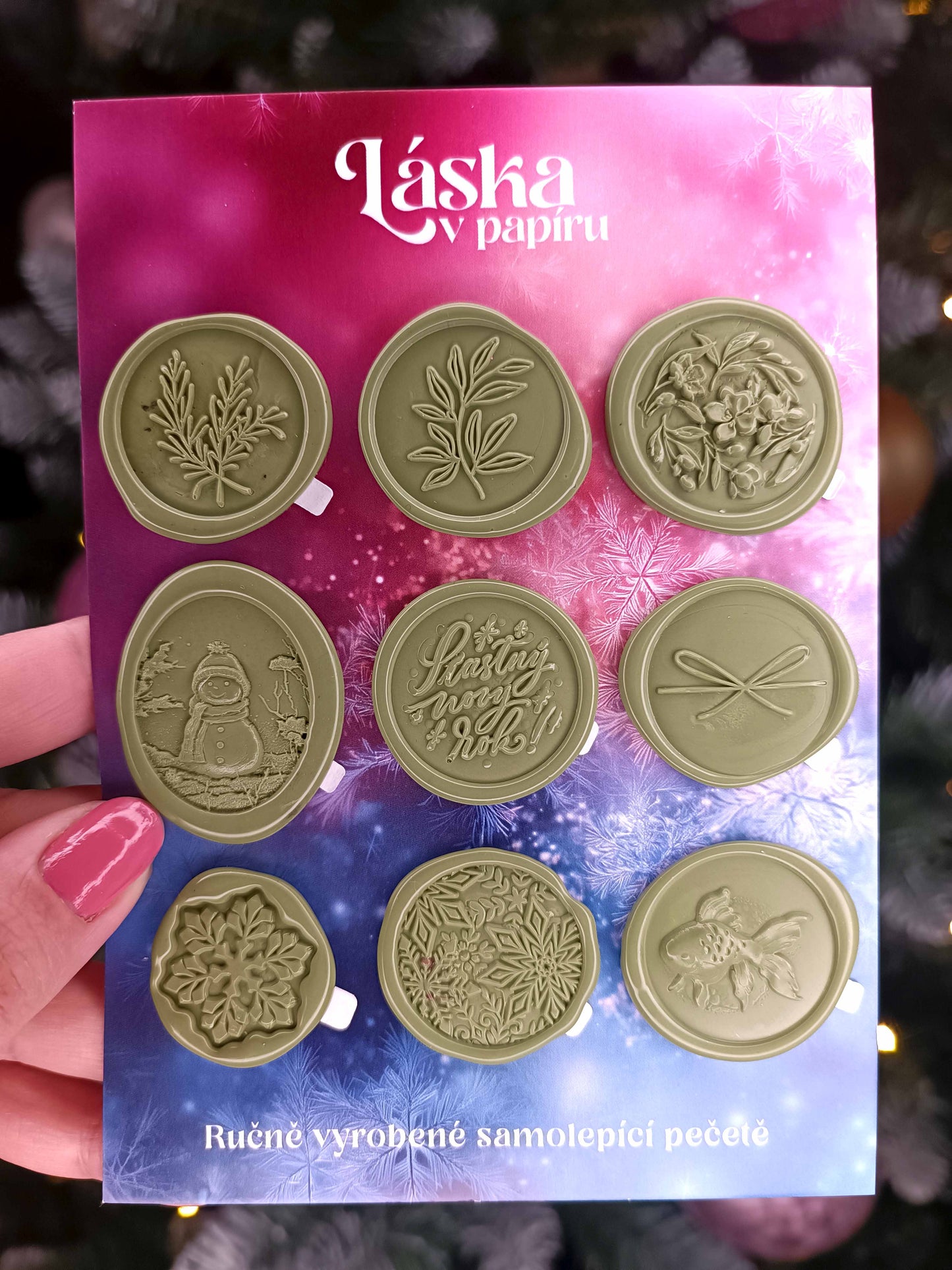 Vánoční samolepicí voskové pečetě