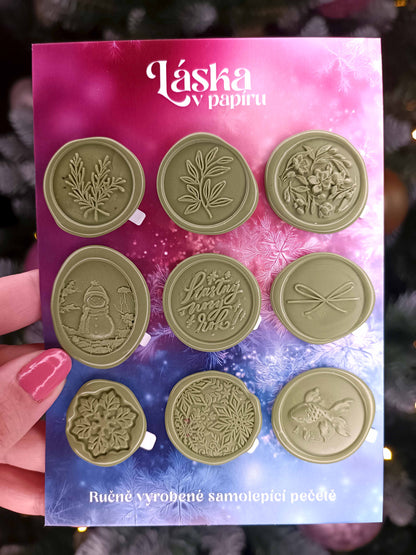 Vánoční samolepicí voskové pečetě