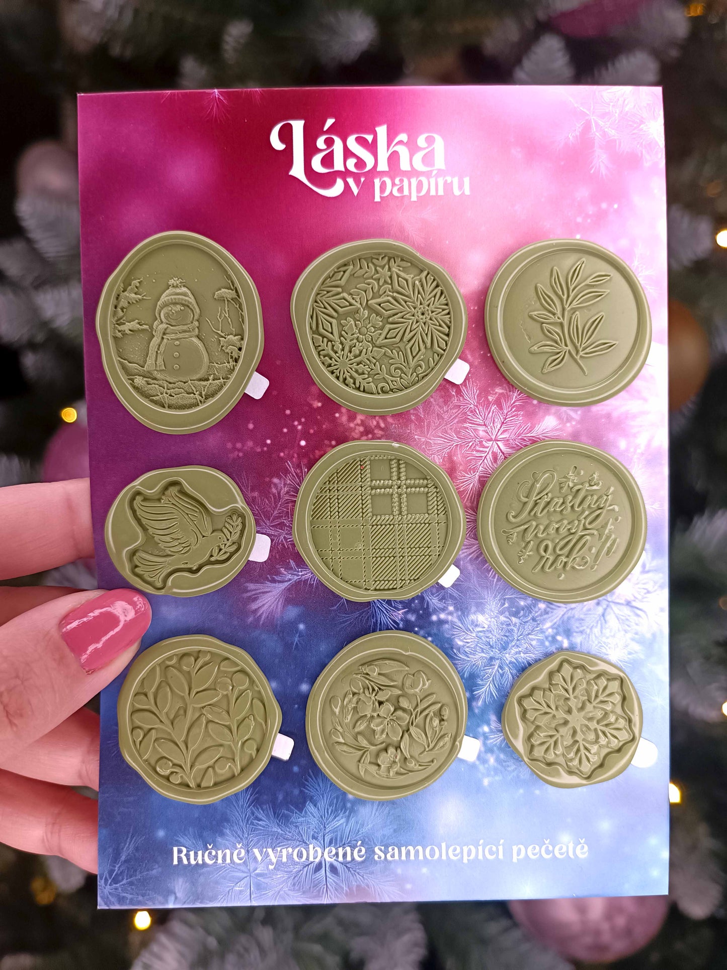 Vánoční samolepicí voskové pečetě