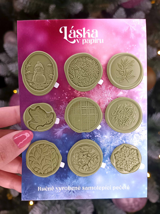 Vánoční samolepicí voskové pečetě