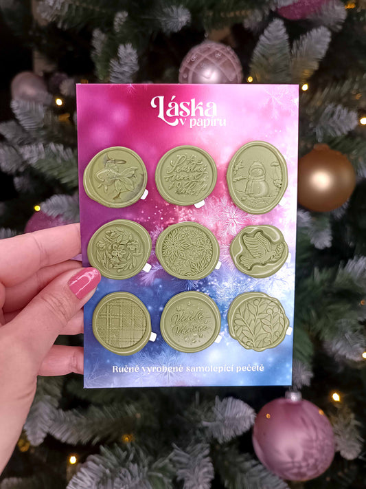 Vánoční samolepicí voskové pečetě