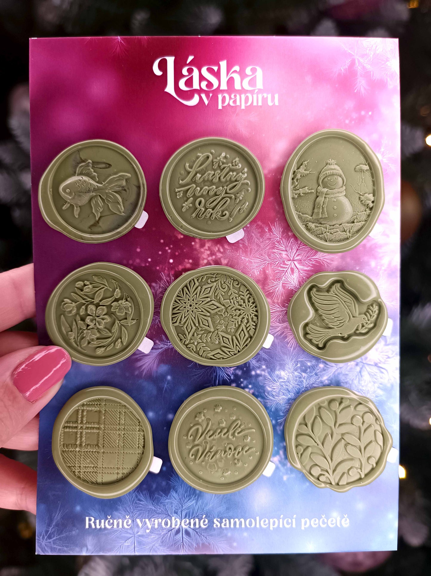 Vánoční samolepicí voskové pečetě